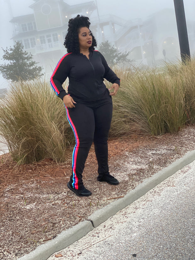 Quad Colors Plus Tracksuit-Black - VeA Posh 