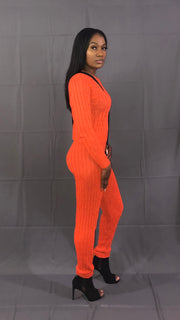 Comfy Sweater Set-Orange/Peach Soda - VeA Posh 