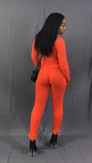 Comfy Sweater Set-Orange/Peach Soda - VeA Posh 