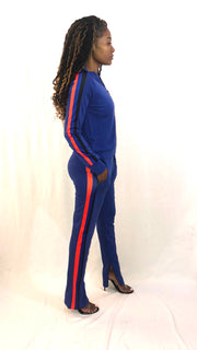 Tres Colors Stripe TrackSuit- Blue - VeA Posh 