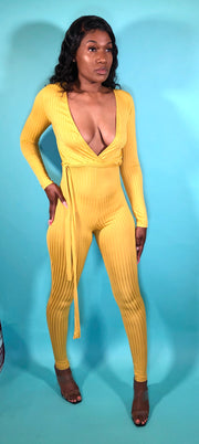 Bodied Jumpsuit-Blk/Honey Yellow - VeA Posh 