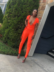 Bodied Orange Creme Jumpsuit - VeA Posh 