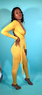 Bodied Jumpsuit-Blk/Honey Yellow - VeA Posh 