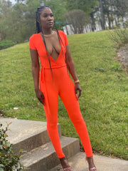 Bodied Orange Creme Jumpsuit - VeA Posh 